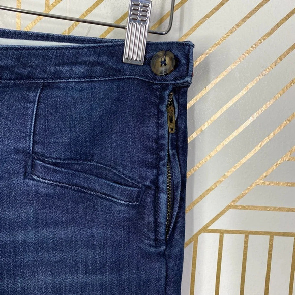 Anthropologie Pilcro High-Rise Capri Denim Legging Jeans Dark‎ Wash Blue Size 27 - Picture 3 of 12